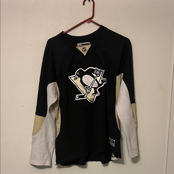 Reebok Tops - Reebok Pittsburgh Penguins Black and White womens Hockey Jersey